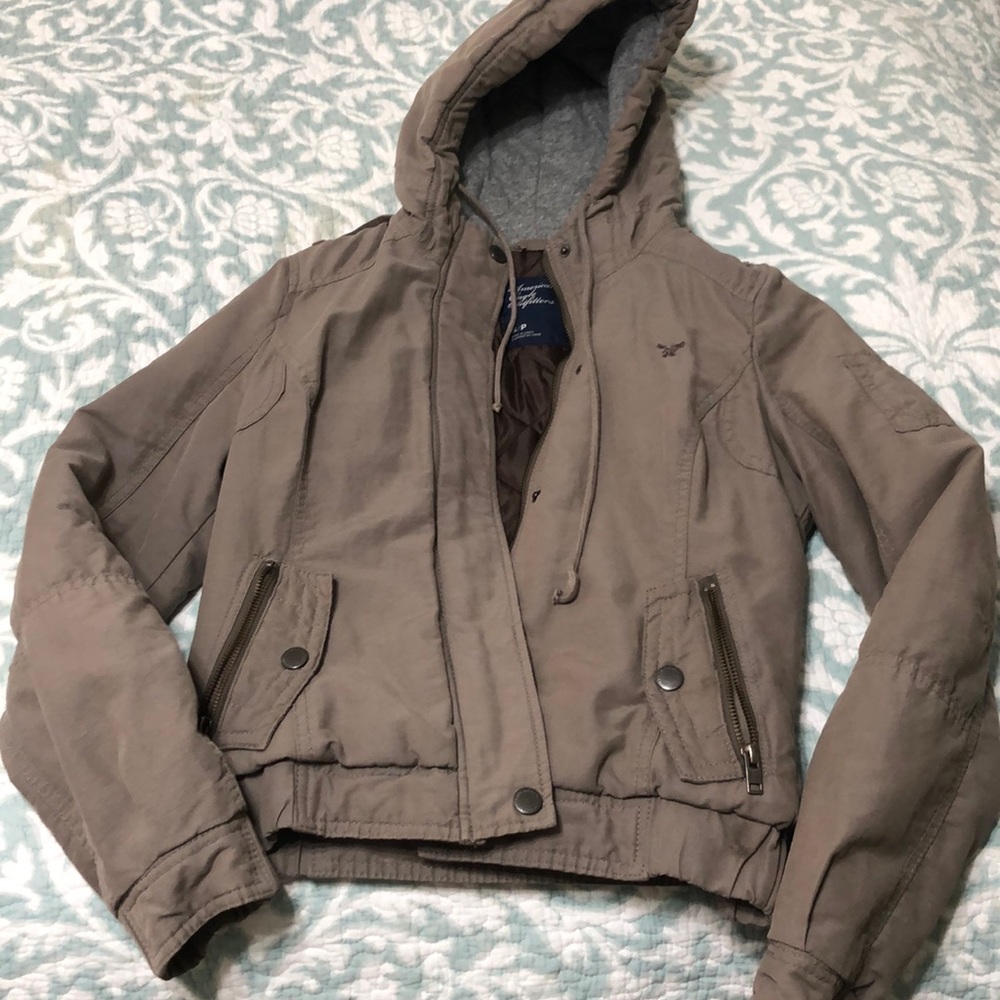 Gray/Brown American Eagle Jacket